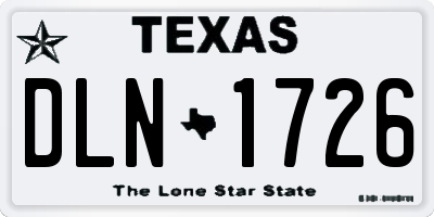 TX license plate DLN1726