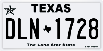 TX license plate DLN1728