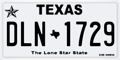 TX license plate DLN1729