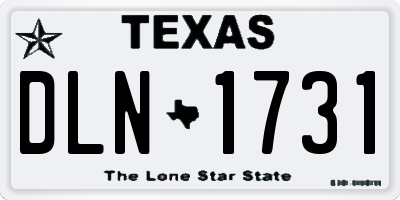 TX license plate DLN1731