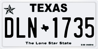 TX license plate DLN1735
