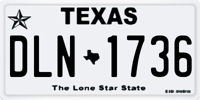 TX license plate DLN1736
