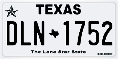 TX license plate DLN1752