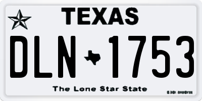 TX license plate DLN1753