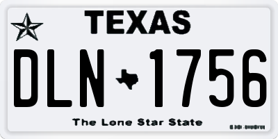 TX license plate DLN1756