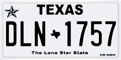 TX license plate DLN1757
