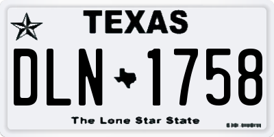 TX license plate DLN1758