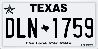 TX license plate DLN1759
