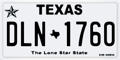 TX license plate DLN1760