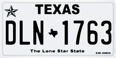 TX license plate DLN1763