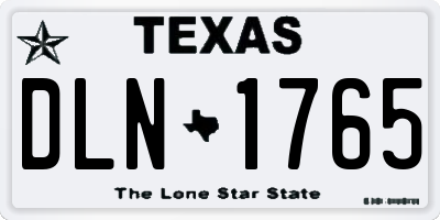 TX license plate DLN1765