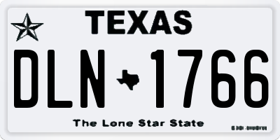TX license plate DLN1766
