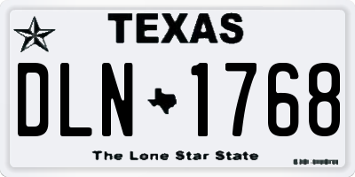 TX license plate DLN1768