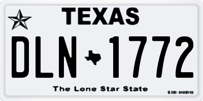 TX license plate DLN1772
