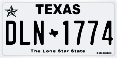 TX license plate DLN1774
