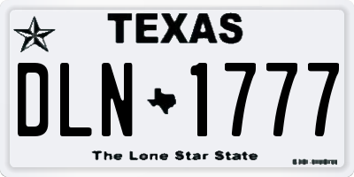 TX license plate DLN1777