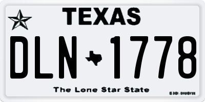 TX license plate DLN1778