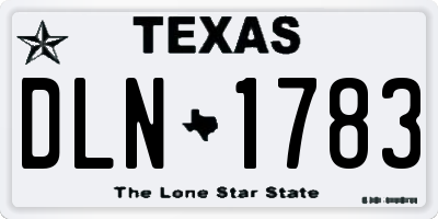 TX license plate DLN1783