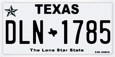TX license plate DLN1785