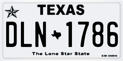 TX license plate DLN1786