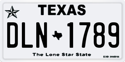 TX license plate DLN1789