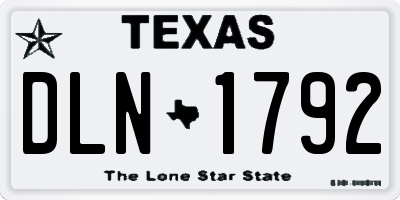 TX license plate DLN1792