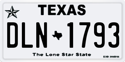 TX license plate DLN1793