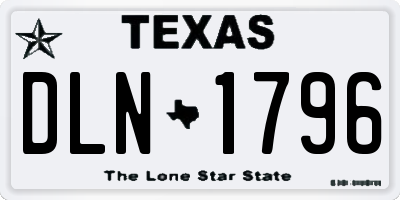 TX license plate DLN1796