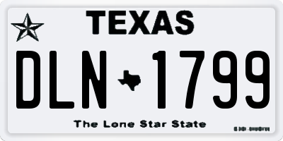 TX license plate DLN1799
