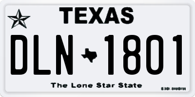 TX license plate DLN1801
