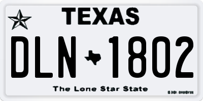 TX license plate DLN1802