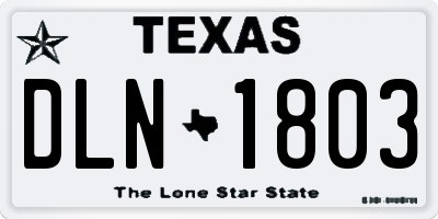 TX license plate DLN1803