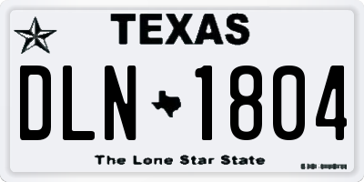 TX license plate DLN1804