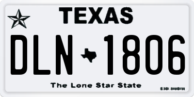 TX license plate DLN1806