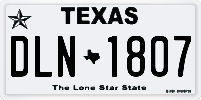 TX license plate DLN1807