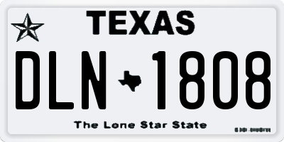 TX license plate DLN1808
