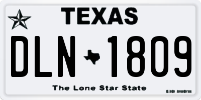 TX license plate DLN1809