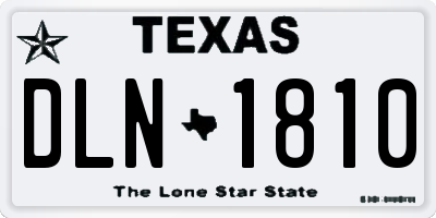 TX license plate DLN1810