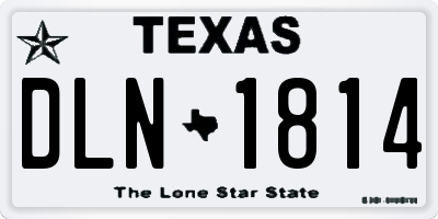 TX license plate DLN1814