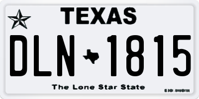 TX license plate DLN1815