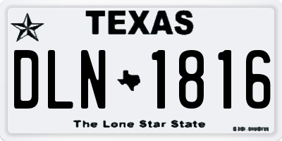 TX license plate DLN1816