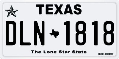 TX license plate DLN1818