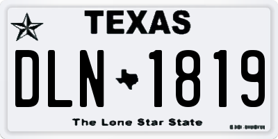 TX license plate DLN1819