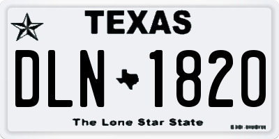 TX license plate DLN1820