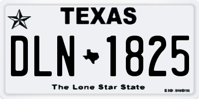 TX license plate DLN1825