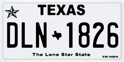 TX license plate DLN1826