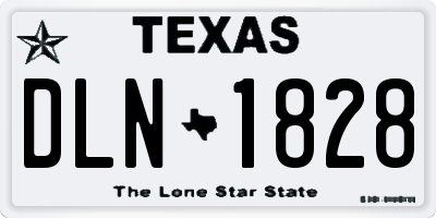 TX license plate DLN1828