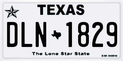 TX license plate DLN1829