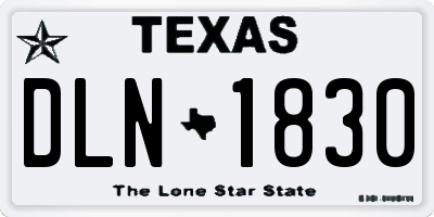 TX license plate DLN1830