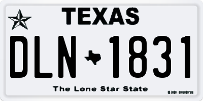 TX license plate DLN1831